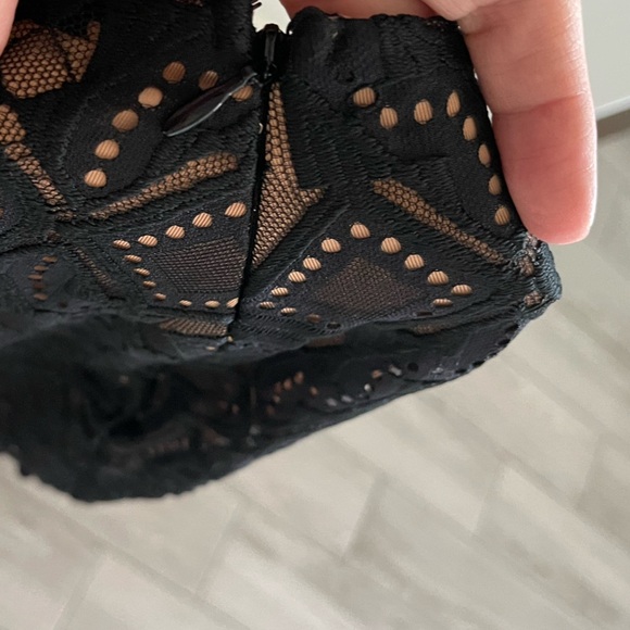 For Love and Lemons|Florence Lace Pencil Mini Skirt with Pom Pom Tassel Detail• - Picture 12 of 14